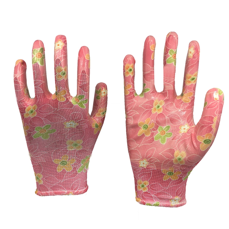 Gloves Garden Line Gardening Gloves Lady&prime; S Nitrile Coated Garden Gloves Factory Supply