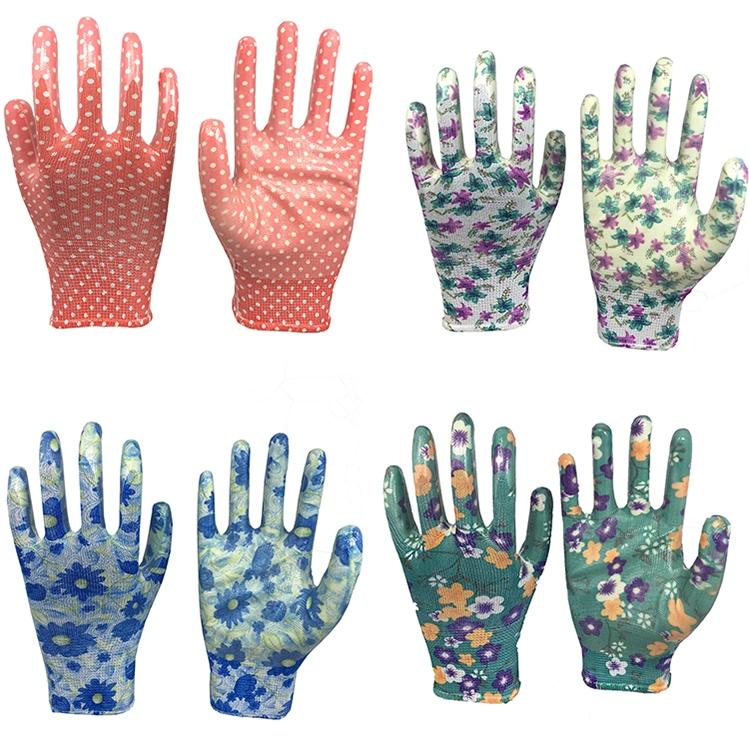 Gloves Garden Line Gardening Gloves Lady&prime; S Nitrile Coated Garden Gloves Factory Supply