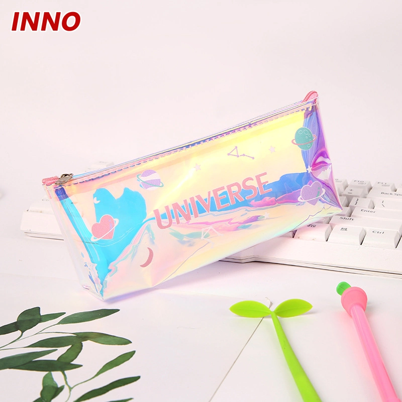 Factory Direct Selling Inno Brand R049# Colorful Laser PVC Letter Printing Pencil Storage Bag School Supplies Eco-Friendly